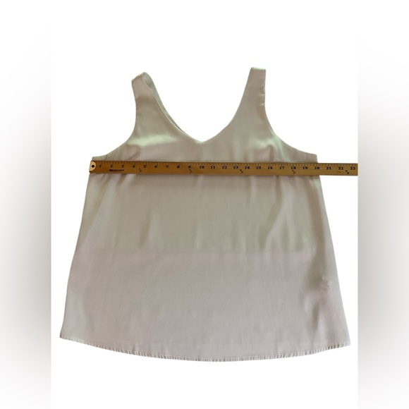 Elegant Pearl White Satin Sleeveless Tank Top L - Picture 6 of 8